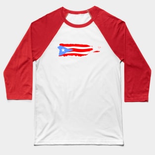 Puerto Rico Map Boricua Flag Baseball T-Shirt